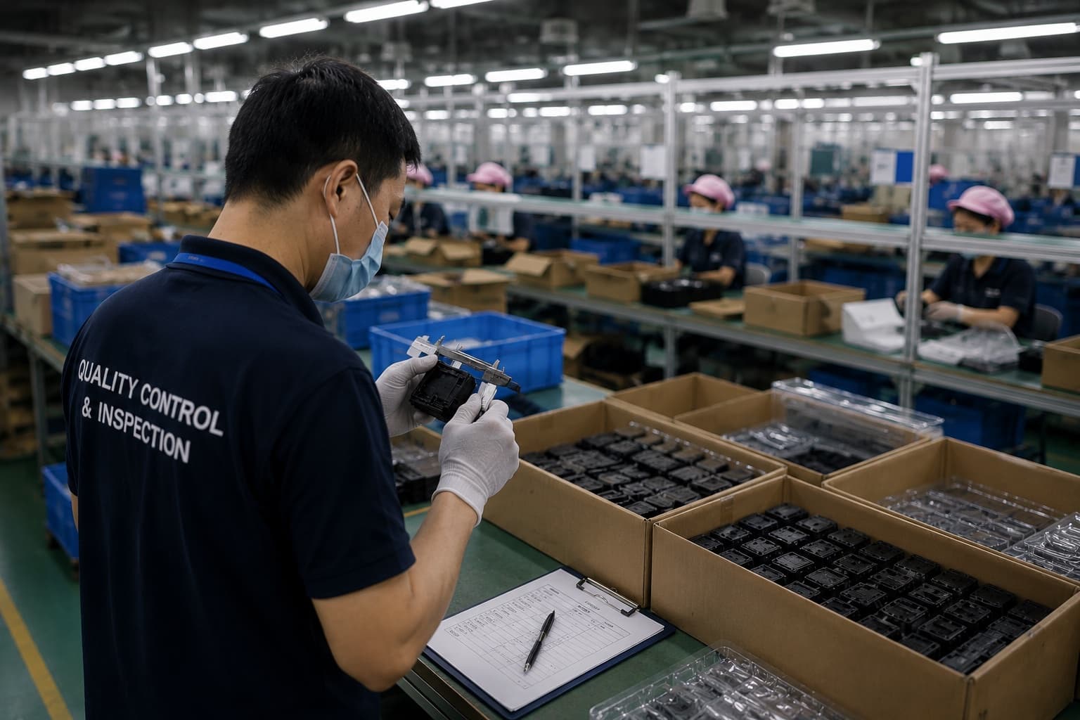 Quality inspection at Chinese factory